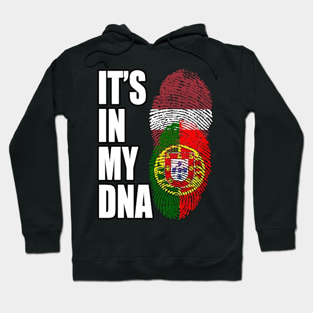 Latvian And Portuguese Mix Heritage DNA Flag Hoodie by Just Rep It!!